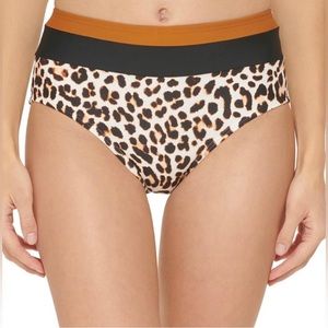 DKNY Bottoms Leopard High-Waist Bikini Swimsuit